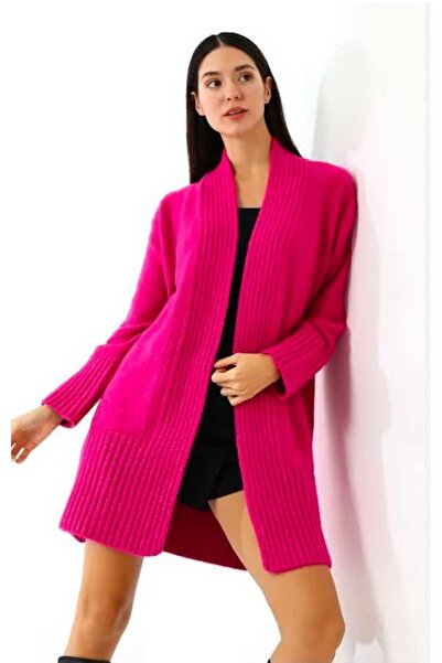 İmaj Kadın Angora Tiftik Uzun Triko Hırka – Cepli, Rahat Kalıp