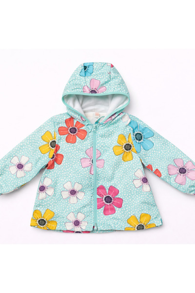 MDM Baby Girl Floral Raincoat Mint Green