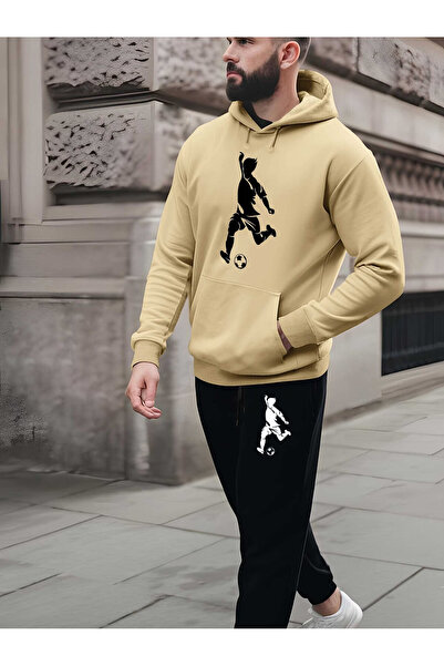 PENTHİLUS Football Printed Men's Tracksuit Set - Men's Winter Two-Piece Set