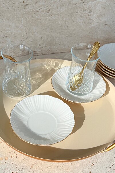 porselenden طقم أطباق شاي من البورسلين الفاخر من أورا جولد، 6 قطع، 12 سم، بحو...