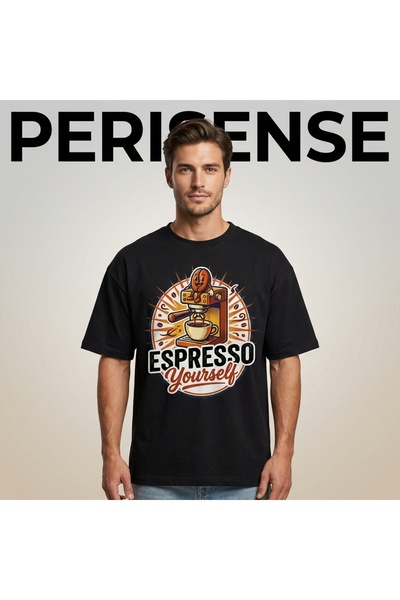 YRN COLLECTION Unisex T-shirt με στάμπα "Espresso Yourself", από χτενισμένο β...