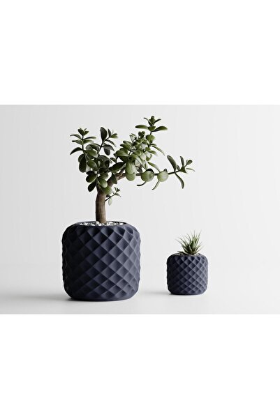 Sani Decorative Pot Sani, Diamond, 94 x 94 x 200 mm, Dark Blue Matt