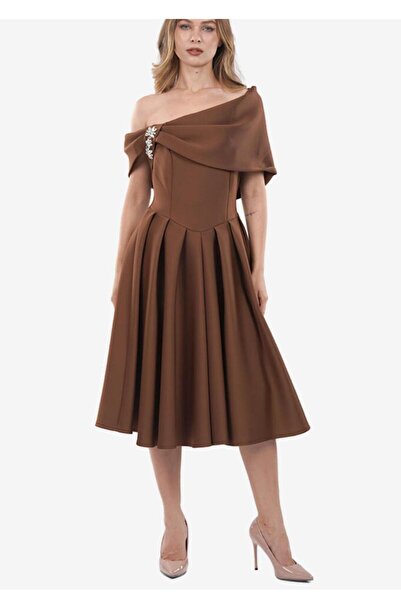 KALDE Elegant and beautiful taffeta midi dress