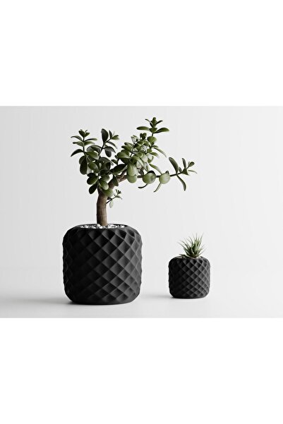 Sani Decorative Pot Sani, Diamond, 94 x 94 x 200 mm, Matte Black