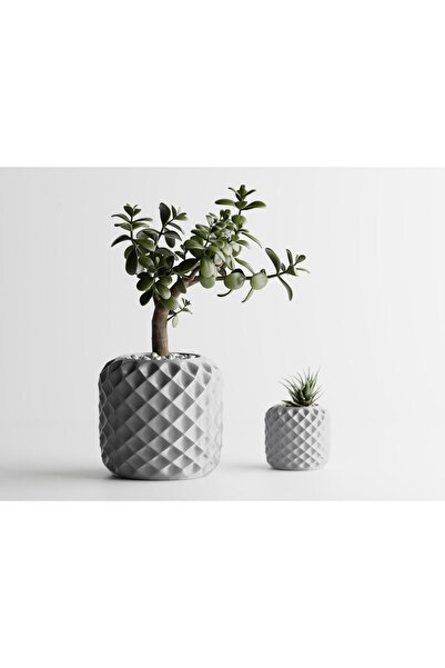 Sani Decorative pot Sani, Diamond, 94 x 94 x 200 mm, Silver