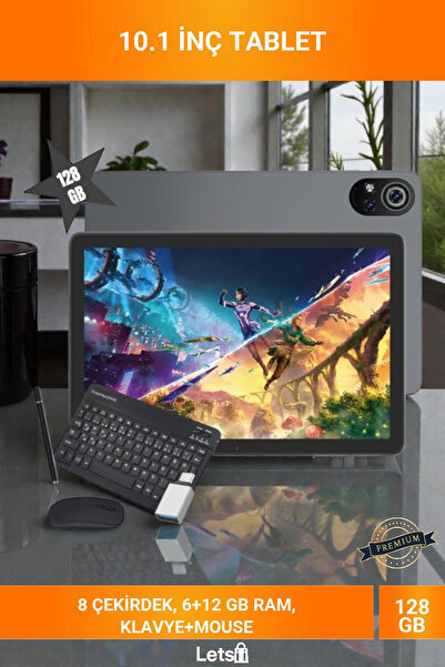 Letsii Silver 10.1" IPS Ekran 6GB/128GB Genişletilebilir RAM Full Aksesuarlı ...