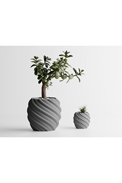 Sani Decorative pot Sani, Roma 120 x 120 x 109 mm, Light Grey Matt