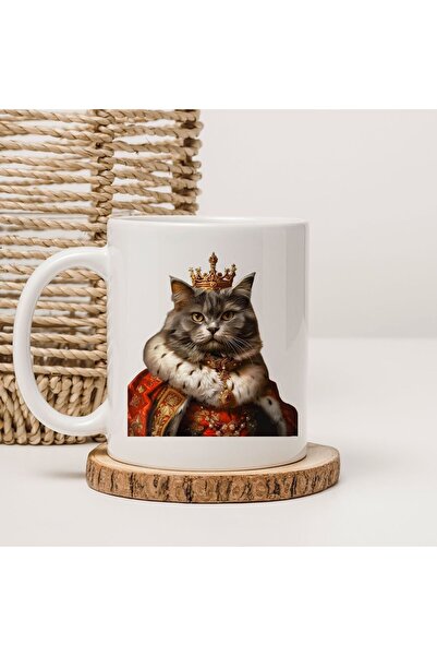 kubdekor Royal Cat Portrait Printed Mug Cup