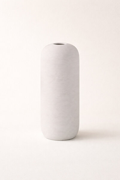 Mirilliahome Vază decorativă minimă, ceramică albă, design modern