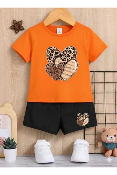 Nice Clothes Children's Tracksuit Set Hooded Unisex 3-Piece Leopard Heart Print