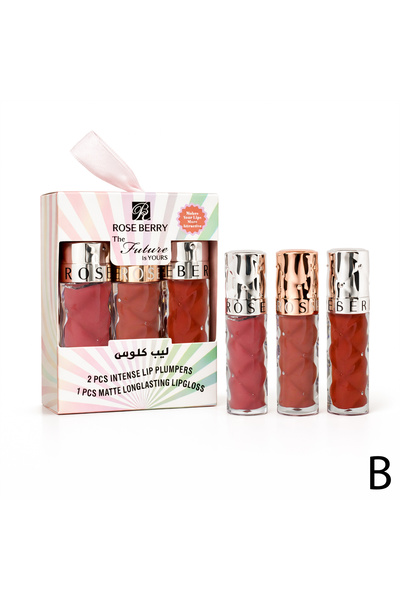 ROSE BERRYY Roseberry Lip Gloss Set – 3 Pieces for a Fuller Look and Lasting ...
