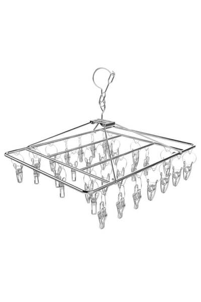 BDKSTORE Sn-29188 Metal Çorap Askısı 30 Mandallı Paslanmaz Çelik İç Çamaşırı ...