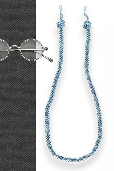 nftart.design طرف مزين بالخرز بلون موحد مع زهرة - حزام نظارات مصنوع يدويًا