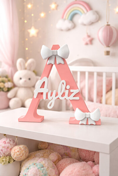 Elhara Design Kişiye Özel Harf İsim Dekor Çocuk Odası Figürsüz 20 cm