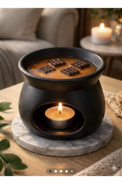 CeyShe Çikolata Kokulu Buhurdanlık %100 Soya Wax Mum 16 Adet Mini Çikolata Ta...