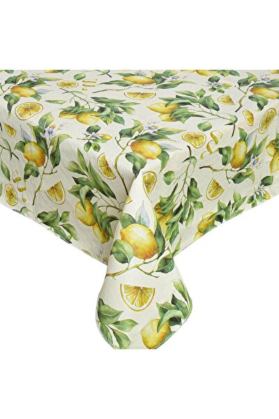OEM Beige Laminated Tablecloth with Lemon Pattern 180x40cm