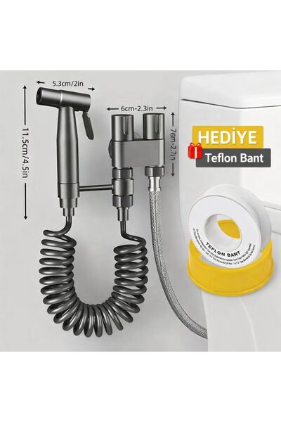 Boheme Anthracite Taharatmatic and Double Taharat Faucet Included Set with 5-...