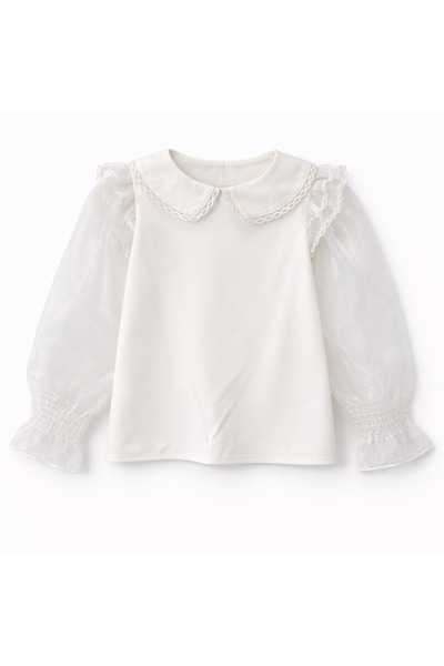 Lika بلوزة بأكمام شيفون ياقة دائرية للفتيات 2384