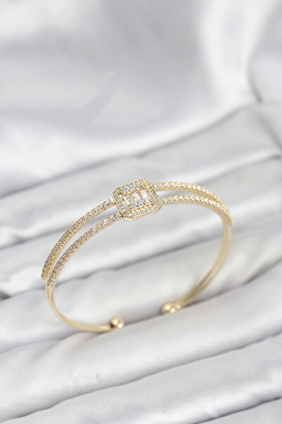 lowell home Brass Gold Color Baguette Model Women's Bracelet