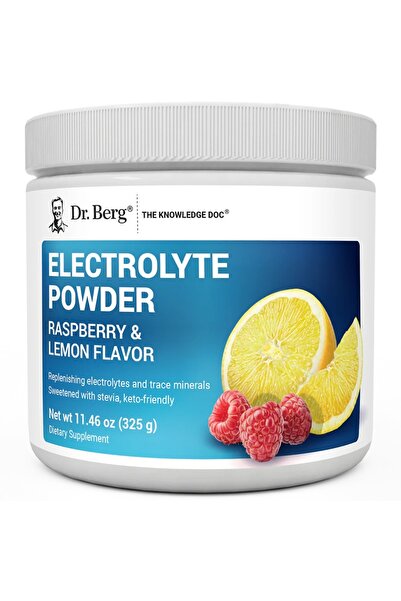 dr berg Electrolyte Powder 11.6 oz -325 gr ┃Raspberry & Lemon Flavor
