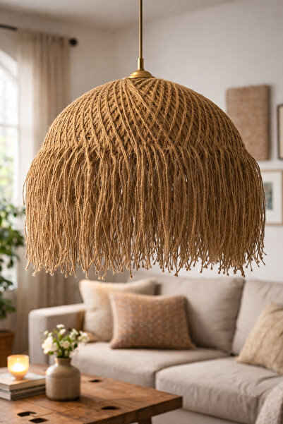 Hmydesign Bohem Handmade Tekli Sarkıt Avize Jüt - Nativa