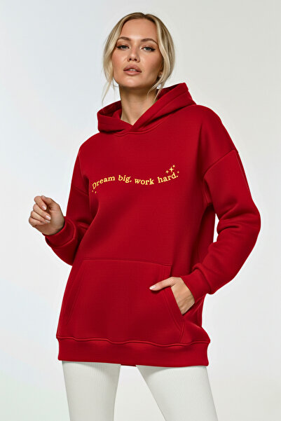 GUARAZ Dream Big Work Hard Printed Women's Cotton Soft Fabric Sweatshirt Hoodie