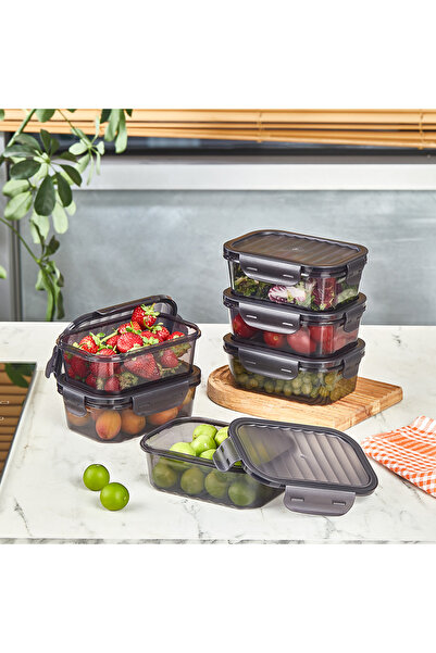 YAZICI 6-Piece Leak-Proof Storage Container Set – Plastic Food and Meal Stora...