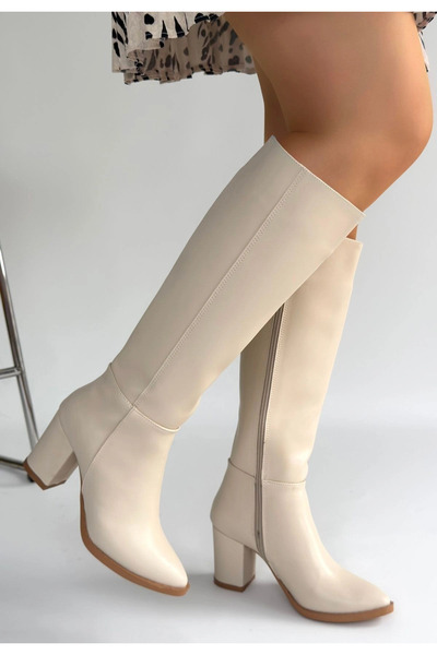 MarDyHome Morena Beige Skin Beige Sole Heeled Boots