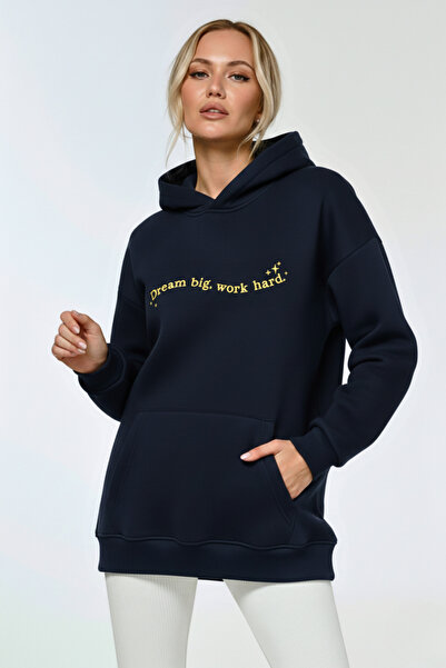 GUARAZ Dream Big Work Hard Printed Women's Cotton Soft Fabric Sweatshirt Hoodie