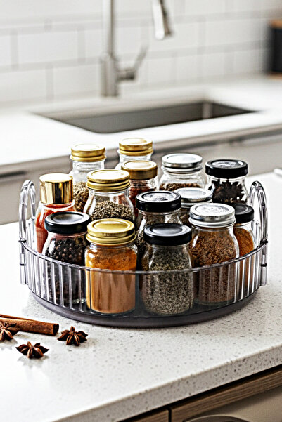 UNIQUE ME Polycarbonate Retro Tray Serving and Presentation Tray Round Stone