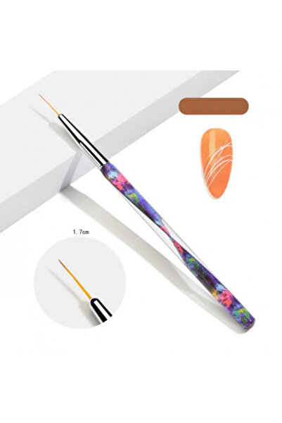 Pink Nails Marble Lace Long Art Nail Brush