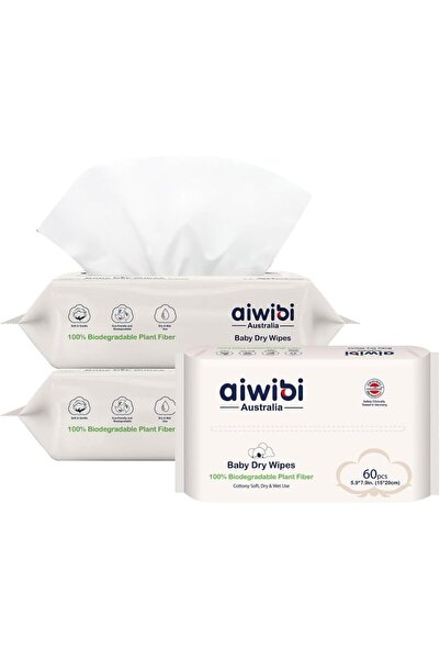 Aiwibi Baby Dry Tissues – 100% Plant-Based, Ultra Soft & Safe for Sensitive Skin