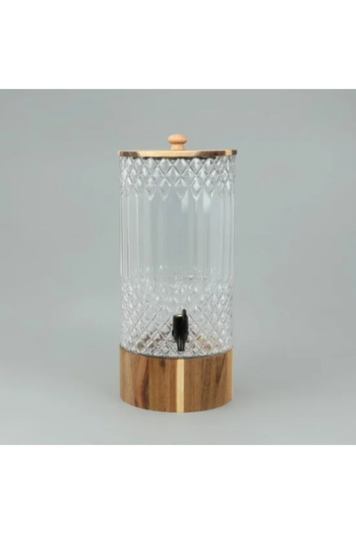 Generic Elegantly designed juice jug with a wooden base, 5.2 liters