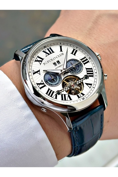 JG. Polo Club Automatic Navy Blue Color Steel Case Men's Wristwatch G11615Mr