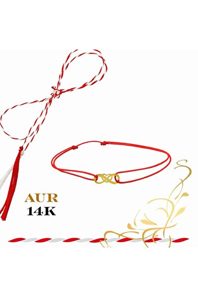 OEM Martisor 14K gold bracelet – Infinity with heart