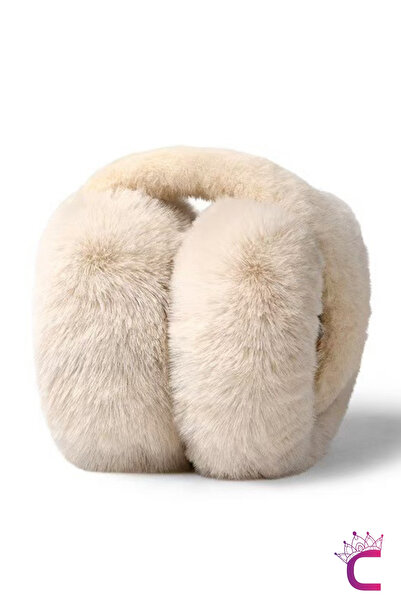 Cinderella Cream Foldable Women's Plush Winter Earmuffs Cold Protection Soft ...