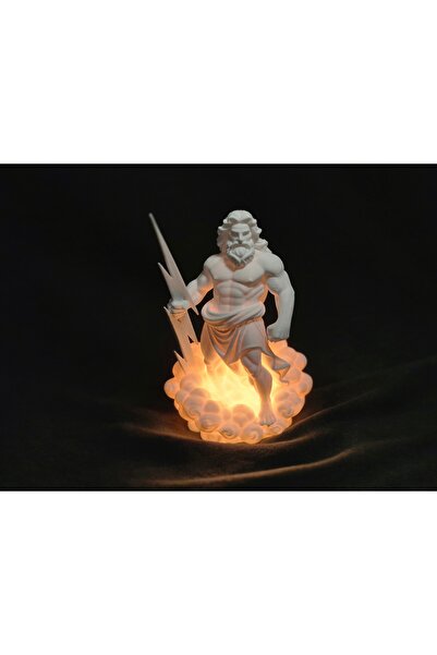 Exyrio Zeus Heykelli LED Gece Lambası | Tanrı Figürlü Dekoratif Masa Lambası ...