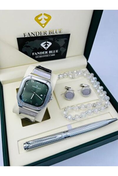 FANDER BLUE طقم هدايا رجالي من الفولاذ المقاوم للصدأ