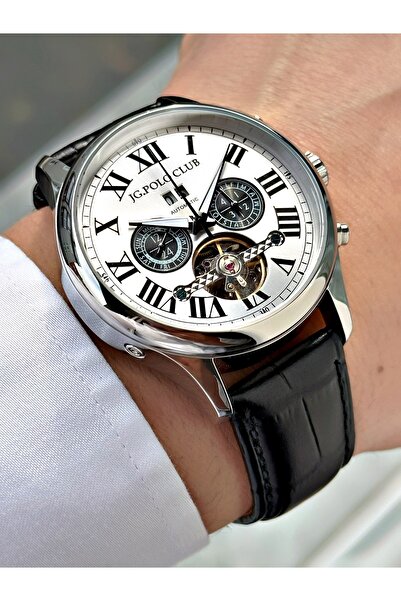 JG. Polo Club Automatic Black-White Color Steel Case Men's Wristwatch G11615Mr