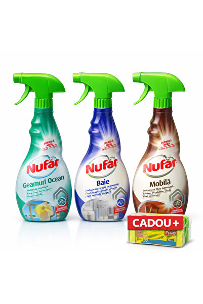Nufar Cleaning solution set – Windows, Bathroom and Furniture