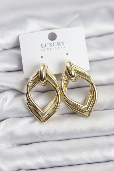 Lisinya Vintage Gold Color Brass Women's Earrings -