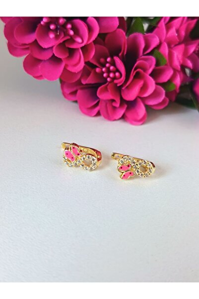 IAMIRA Cercei argint fetițe fluture roz