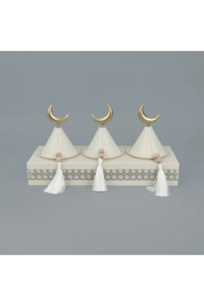 AZAF Premium Ramadan date container with three compartments and a base – Cres...