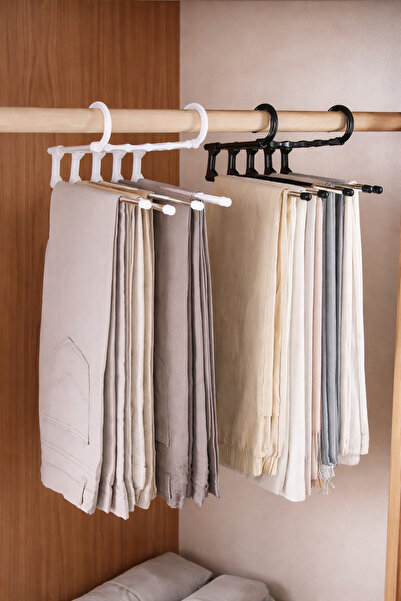BEYZANA Movable Multi-Pants Hanger – Non-Slip and Space-Saving Metal Hanger