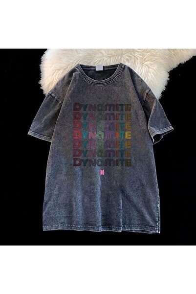 Le Savu Washable Bts Dynamite Printed Unisex Oversized Vintage T-Shirt
