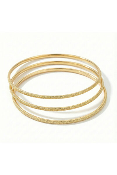 ahsun 3'lü Simli Ajda Bilezik-65mm - Altın