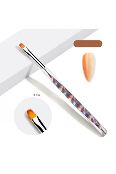 Pink Nails Marble Lace Oval Brush