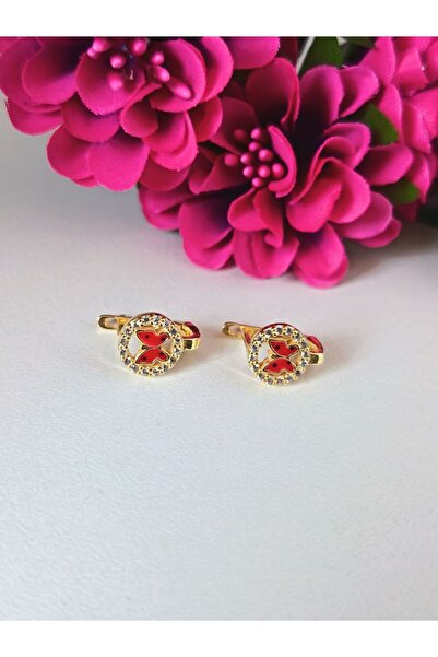 IAMIRA Cercei argint fetițe fluture rosu