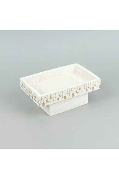 Generic حامل رمضان مزين بنقوش الهلال والفانوس، باللون الذهبي