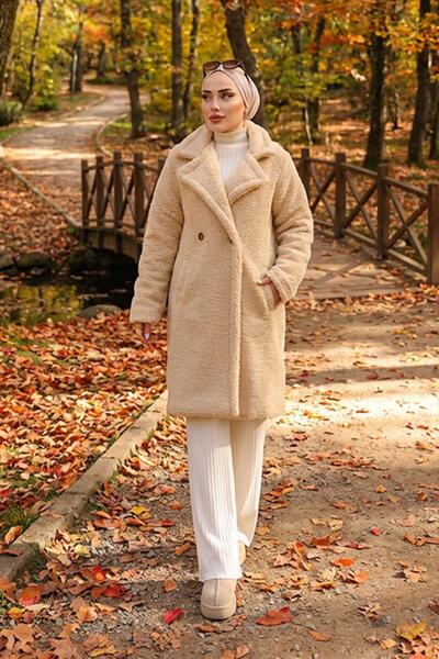 MODA YUMUŞAK DOKULU KRUVAZE YAKA BUKLET KABAN